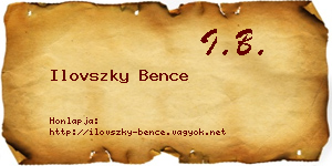 Ilovszky Bence névjegykártya