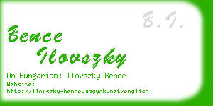 bence ilovszky business card